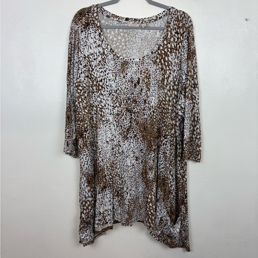 Logo By Lori Goldstein Women’s 3X Quarter Sleeve Pocket Tunic Top